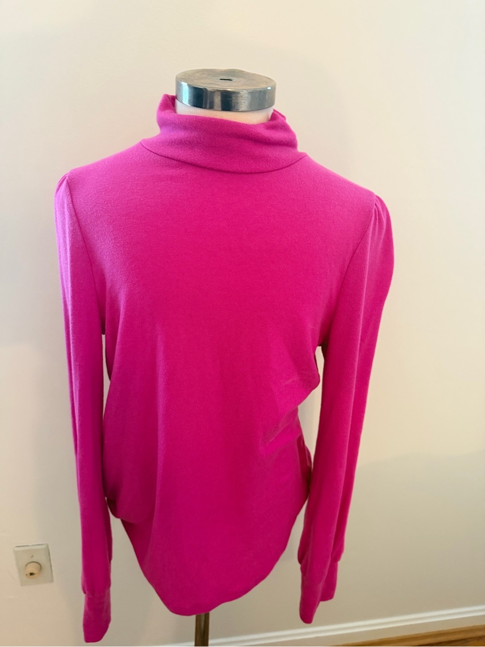 J. Crew Bright Fuchsia Turtleneck Sweater thin for layering Medium